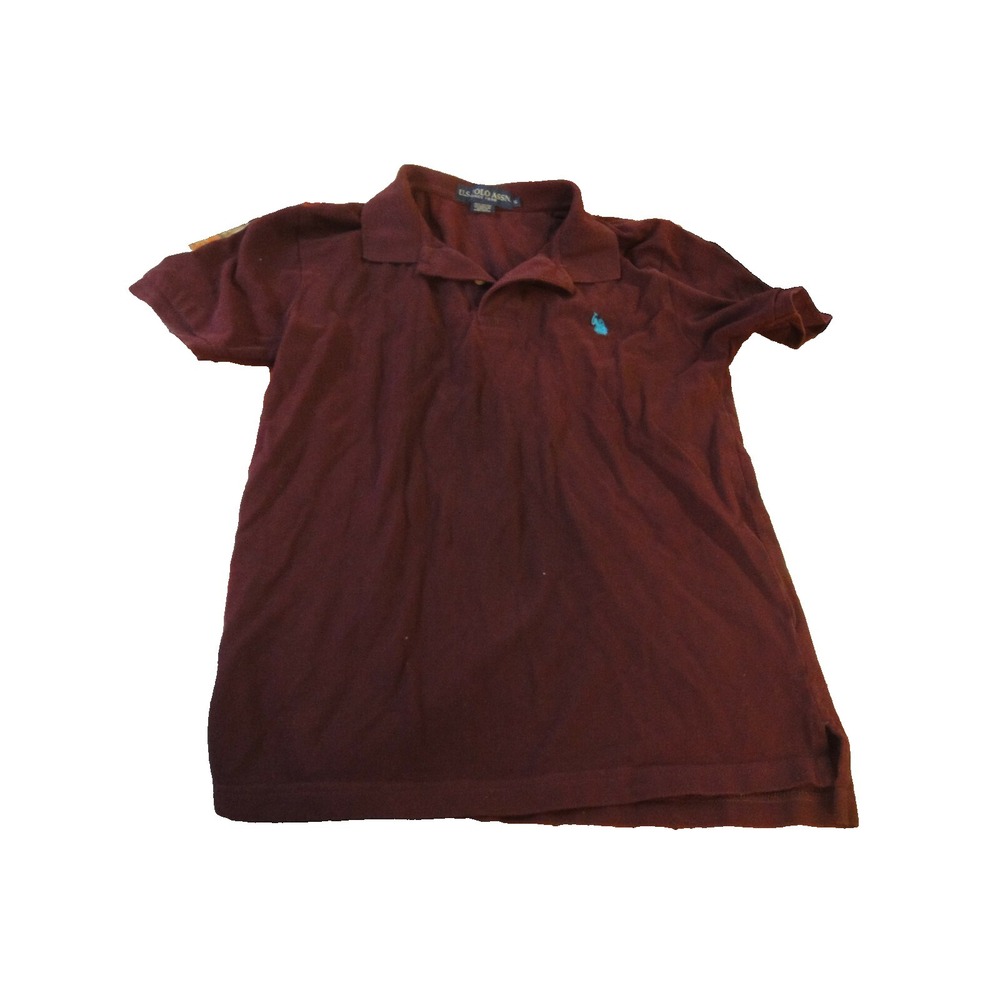 U.S. polo Assn burgundy S cotton shirt top mens short‎ sleeve collar casual